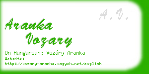 aranka vozary business card